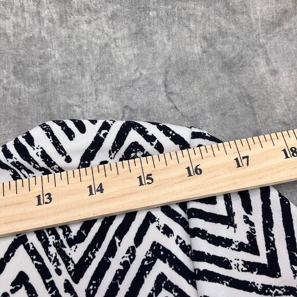 Lauren Ralph Lauren Dress Women 10 Black White Chevron Sheath Colorblock Stretch - Picture 7 of 11